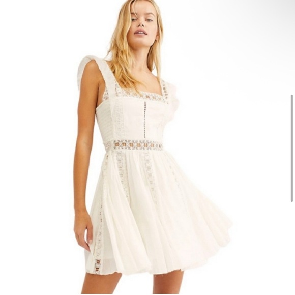 Free People White Verona Mini Dress - Picture 2 of 14